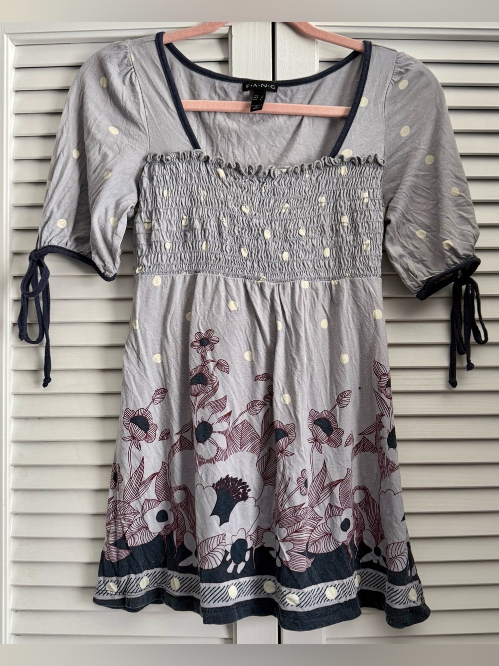 Y2K Patterned Babydoll Top